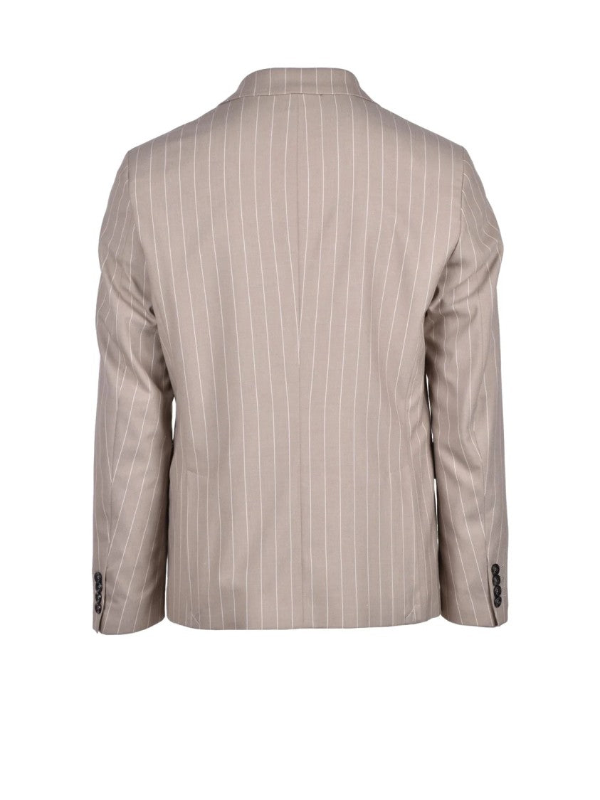 Officina 36 Beige Polyester Viscose Elastane Men Suit