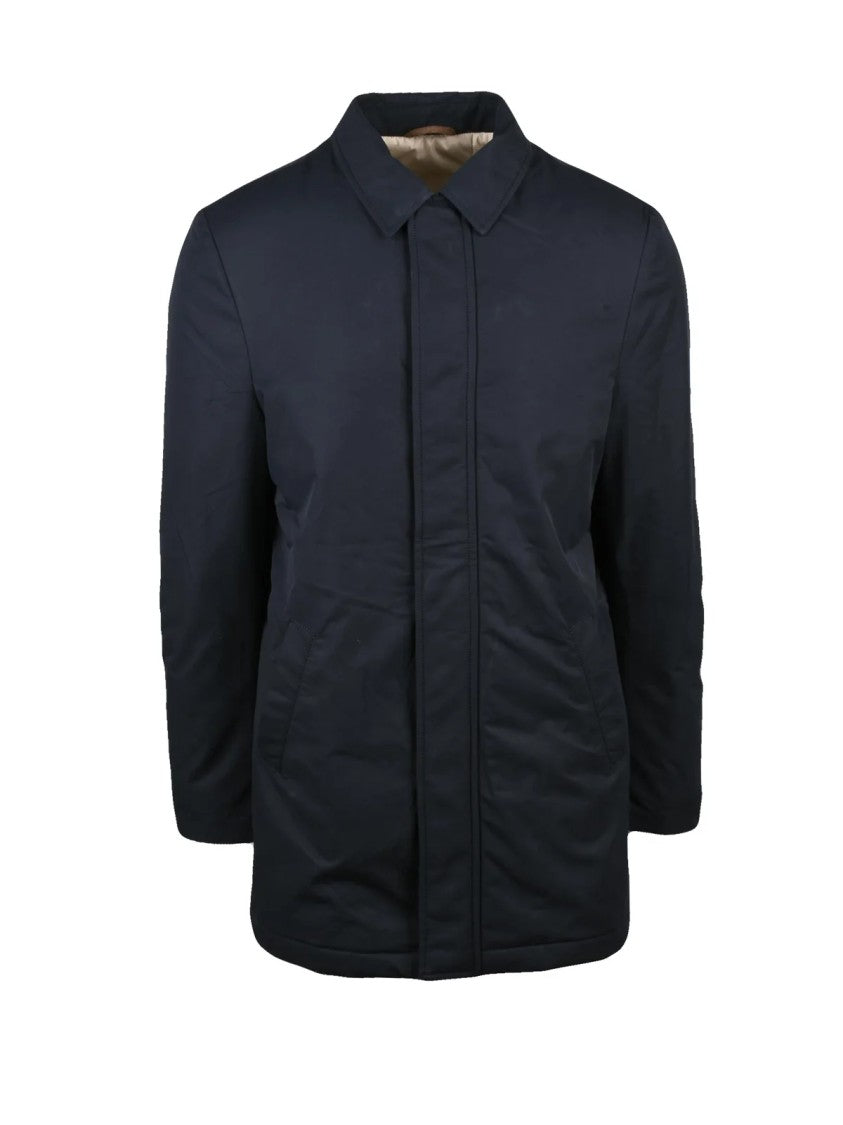 Luigi Borrelli Napoli Blue Quilted Polyester-Blend Jacket