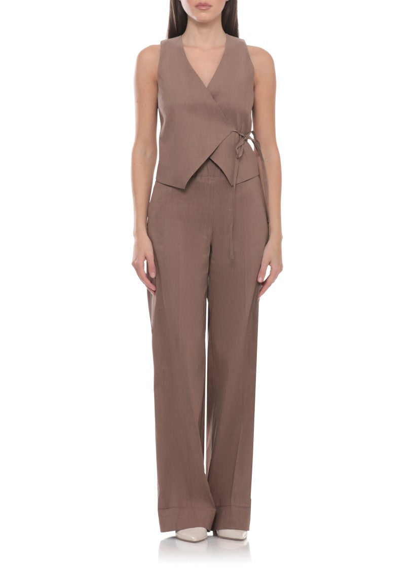 D. Exterior Brown Vest With Laces Vest