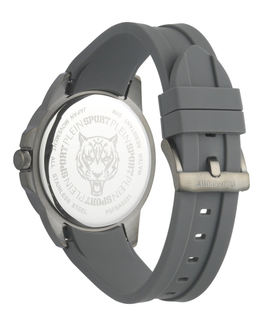 Plein Sport Sporty 44Mm Gunmetal Watch With Camo Guilloche Dial