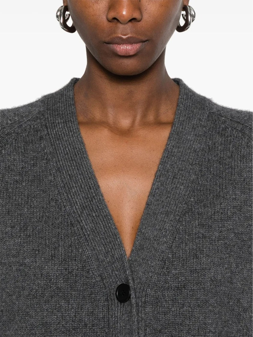 Isabel Marant Grey Brat V-Neck Knitted Cardigan