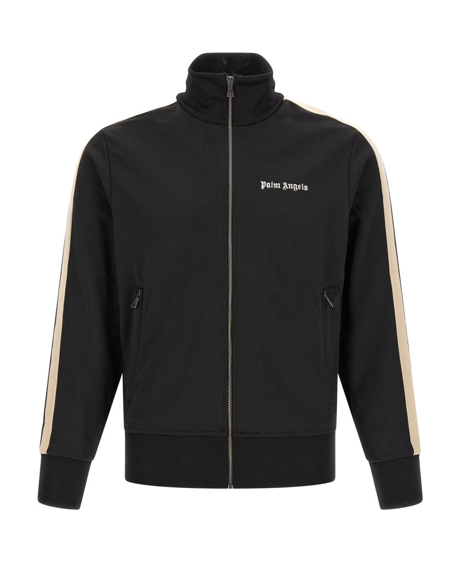 Palm Angels Black Classic Logo High-Collar Track Jacket
