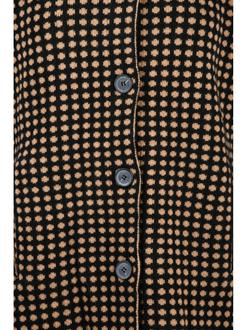 Kangra Brown-Black Merino Wool Knit Coat