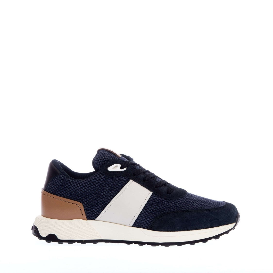 Tod's Sneakers In Blue Leather And Fabric