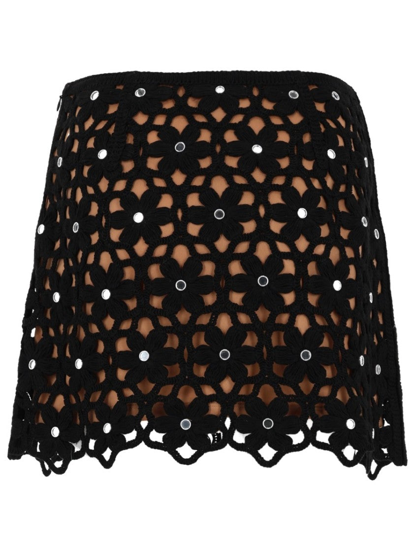 Michael Michael Kors Crochet Floral Motif Scalloped Skirt