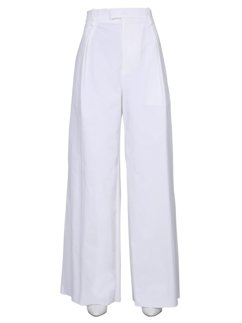 Bottega Veneta Flowing Wide-Leg Trousers With Front Zip Closure