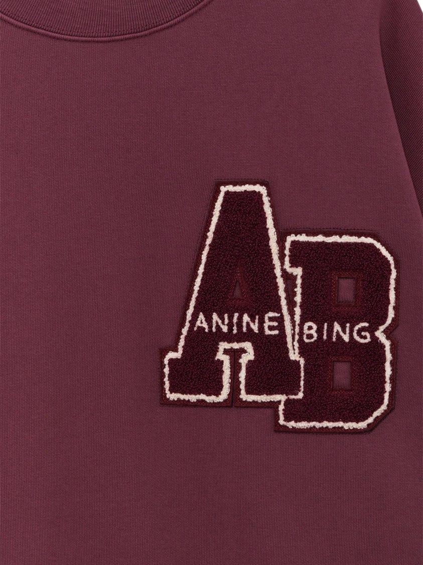 Anine Bing Miles Letterman Crew Neck Sweatshirt