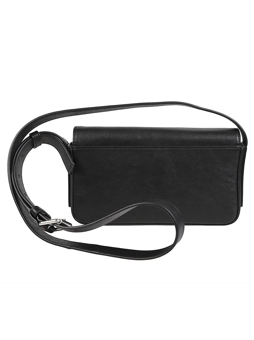 Alexander Wang Punch Flap Black Calf Leather Crossbody Bag
