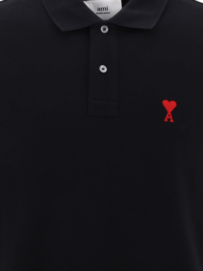 Ami Paris Short-Sleeved Polo Shirt With Iconic Heart Detail