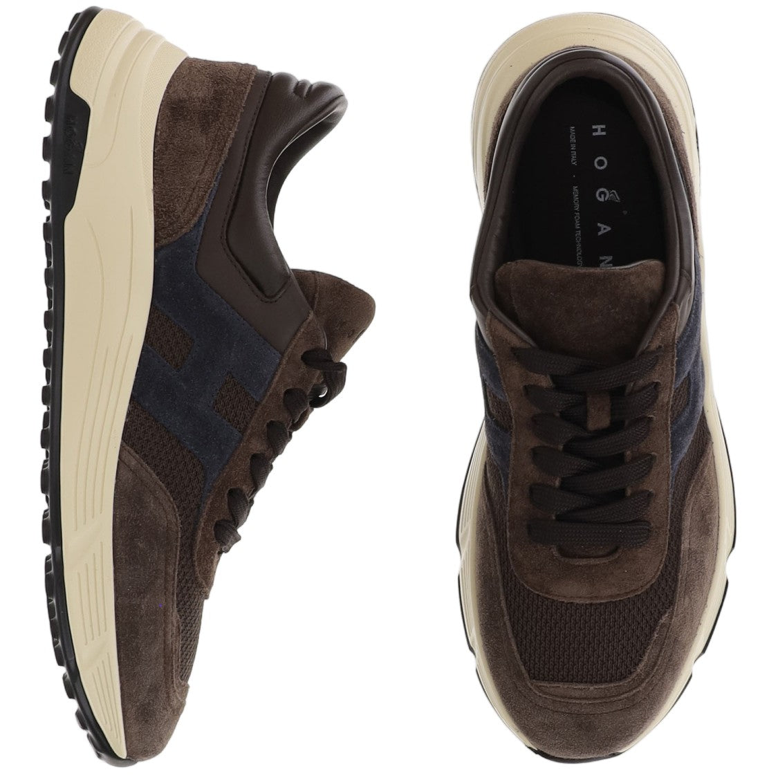 Hogan Brown Hyperlight Memory Foam Suede Sneakers