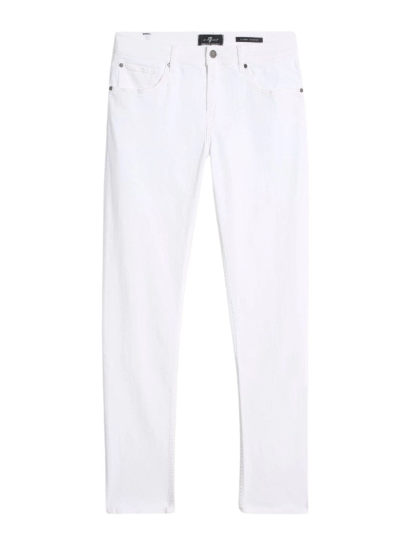 7 For All Mankind White Slimmy Tapered Jeans