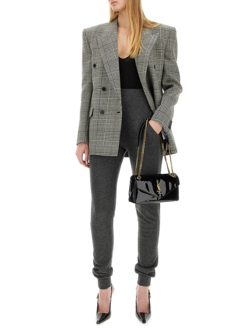 Saint Laurent High-Rise Tapered Leggings In Cashmere Blend