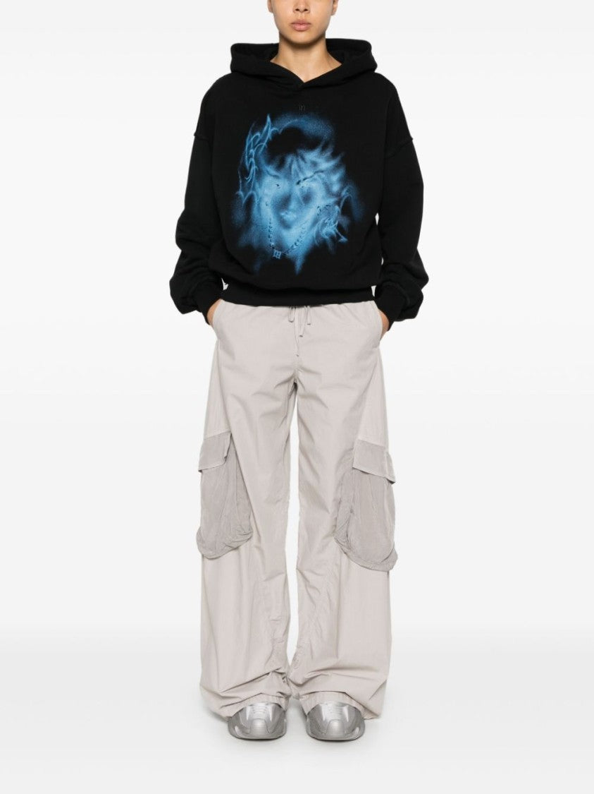 Iceberg Grey Cotton Shell Trousers With Logo