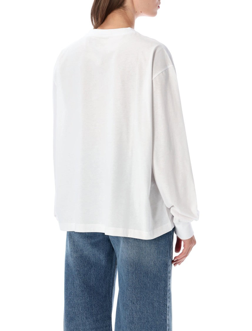 Ganni Long-Sleeved Top With Playful Mushroom Teddy Graphic