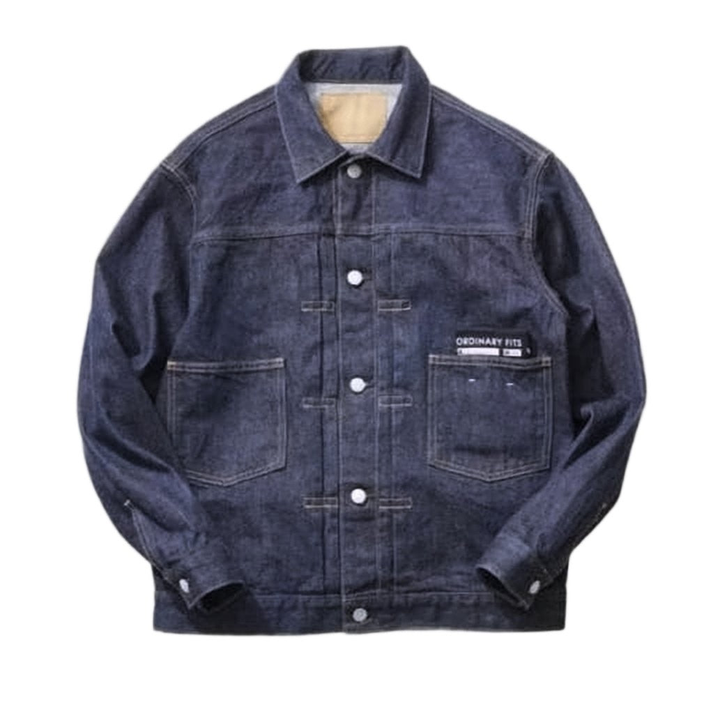 Ordinary Fits Indigo Blue Denim Jacket With Structured Collar And Classic Pocket Details