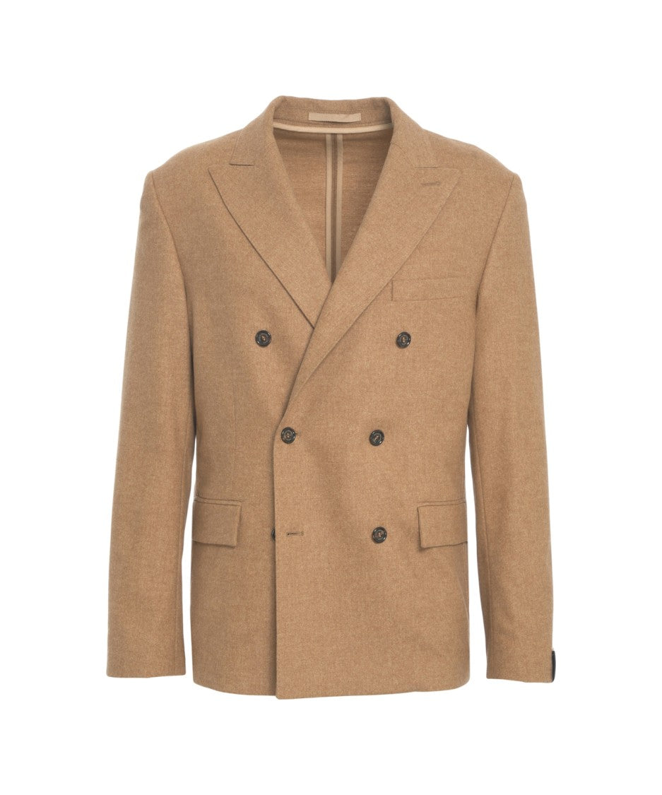 Paolo Pecora Double-Breasted Tailored Blazer With Notched Lapel