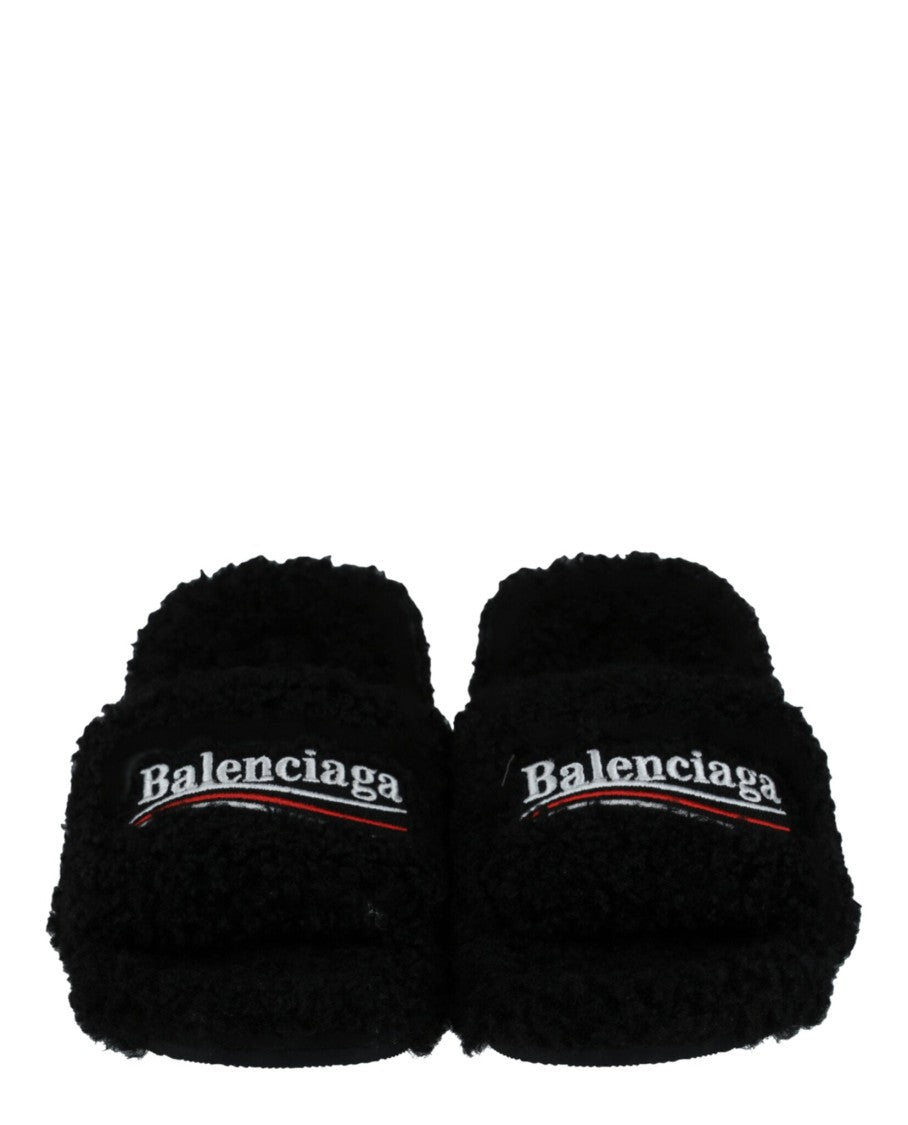 Balenciaga Political Campaign Furry 80Mm Sandals