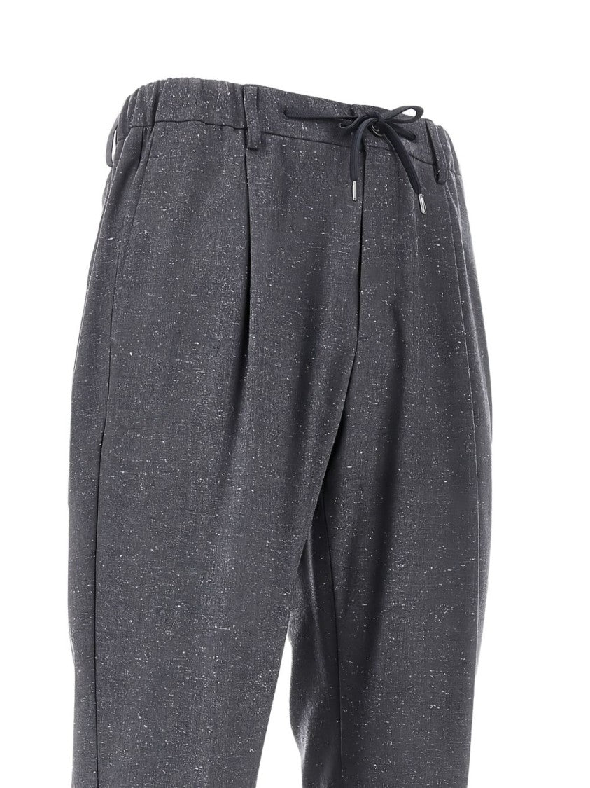 Herno Tailored One-Pleat Trousers In Iron-Grey Wool Blend