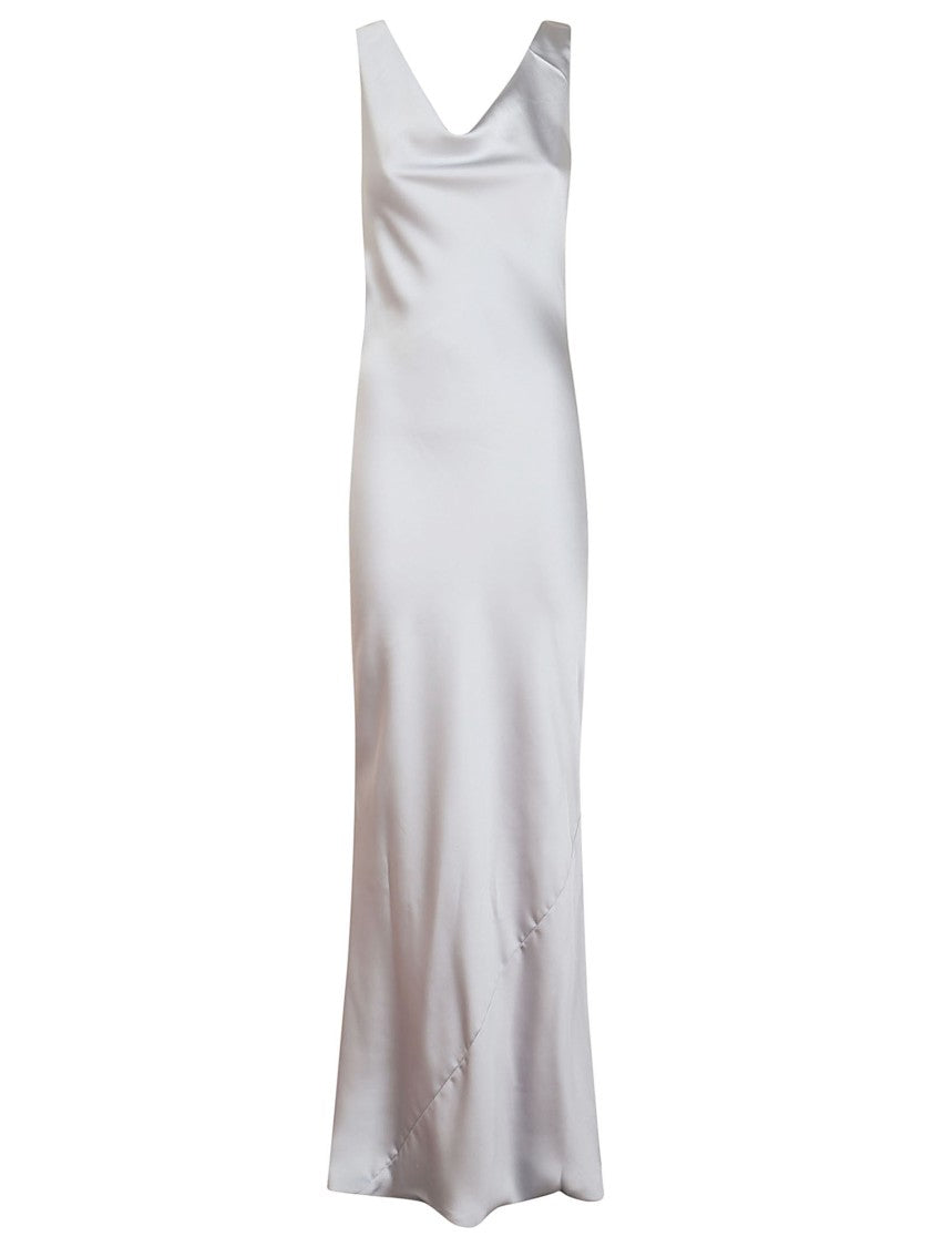 Norma Kamali Floor-Length Evening Dress With Deep V-Neckline