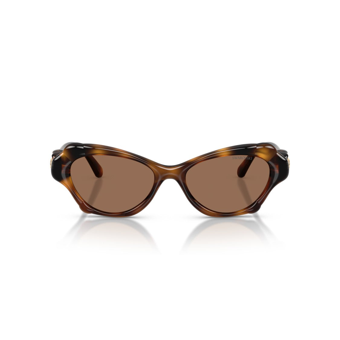 Swarovski 0Sk6050 Tortoiseshell Cat-Eye Sunglasses With Gold Emblem