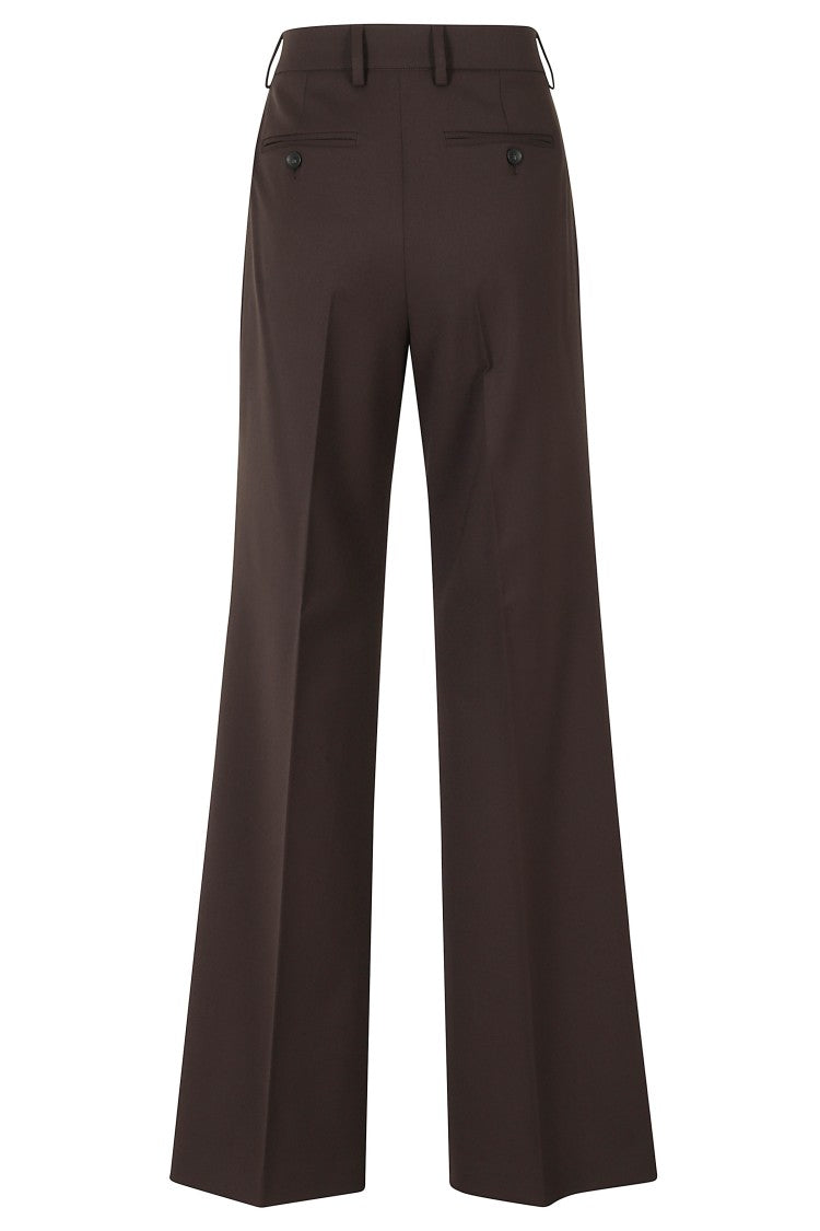 Seventy Brown Straight-Leg Wool-Blend Formal Pants