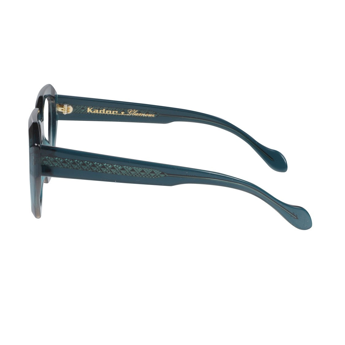 Kador Marilyn/K-V Angular Geometric Sunglasses With Translucent Teal Frame