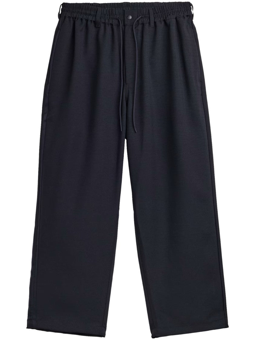 Y-3 Relaxed Wide-Leg Trousers With Subtle Tonal Stripes