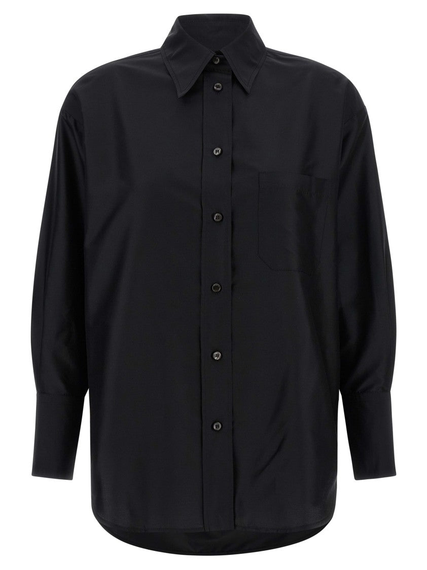 Alberto Biani Fluid Silk Shirt With Asymmetrical Hem