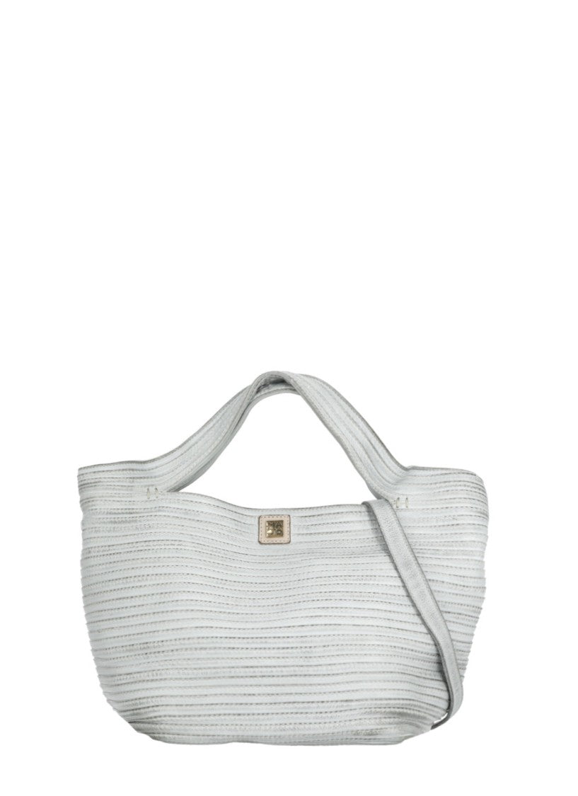 Majo Textured Light Blue Leather Shoulder Bag With Versatile Carrying Options