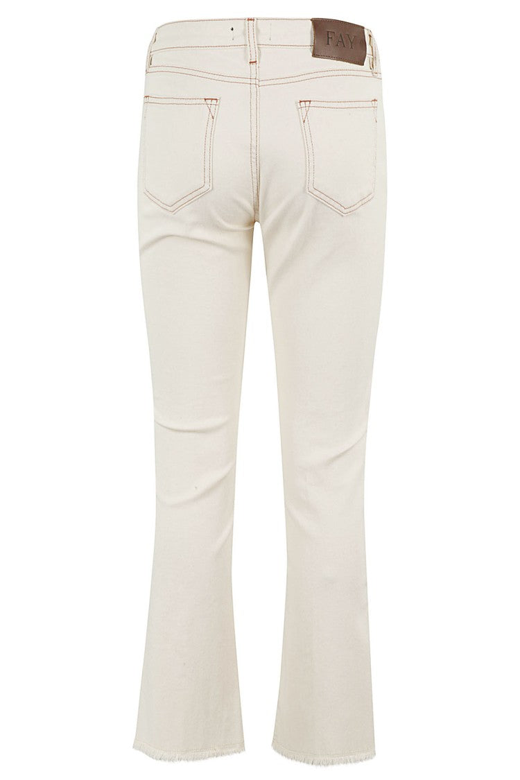 Fay Cropped Flare Denim Pants