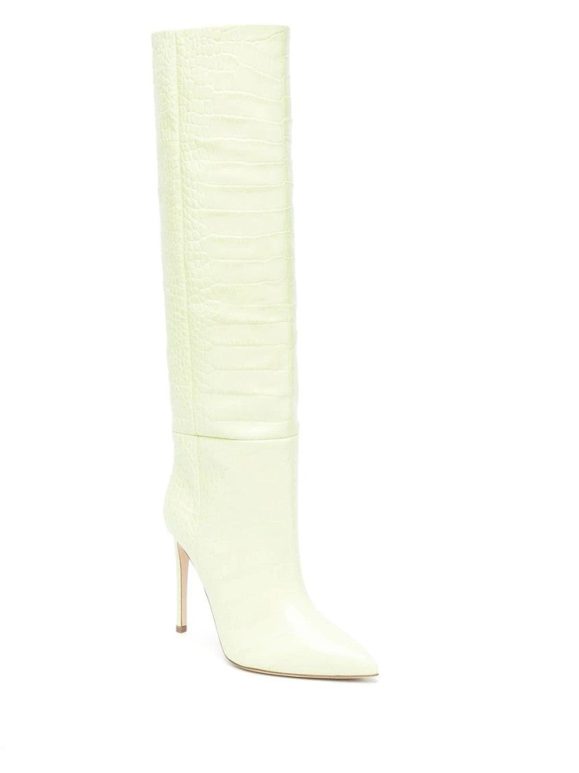 Paris Texas Textured Green Stiletto Long Boots