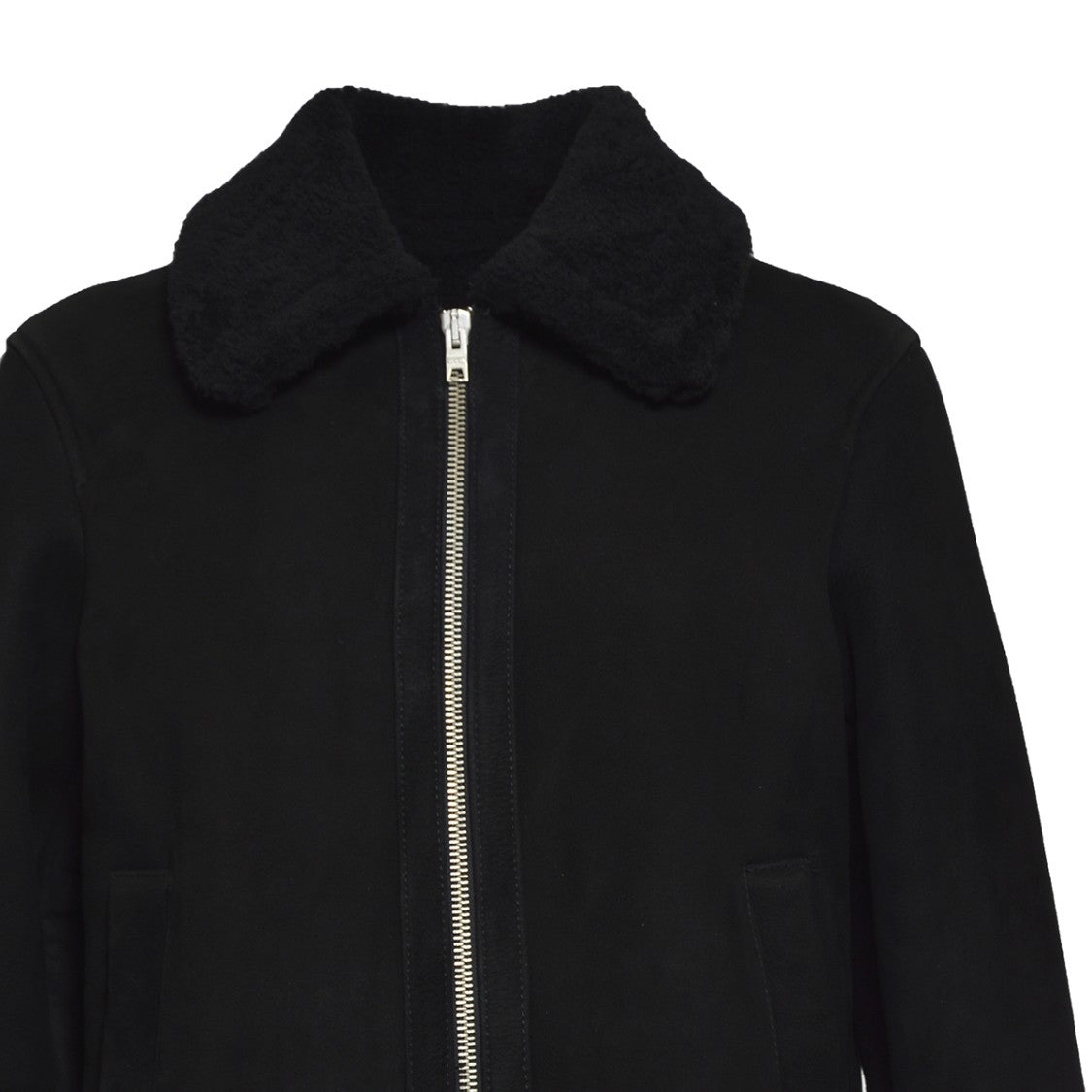 Dfour Black Suede Shearling Jacket