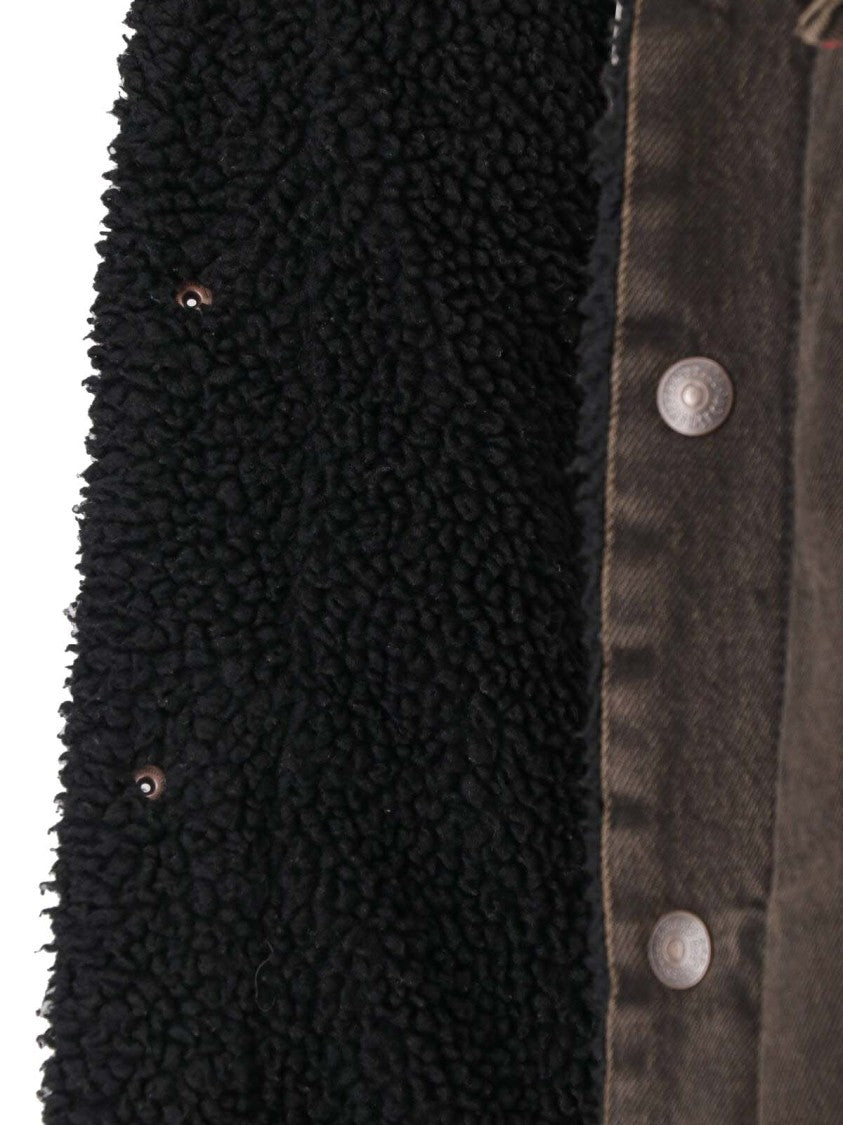 Levi's Strauss Brown Cotton Denim Faux Shearling Sherpa Jacket