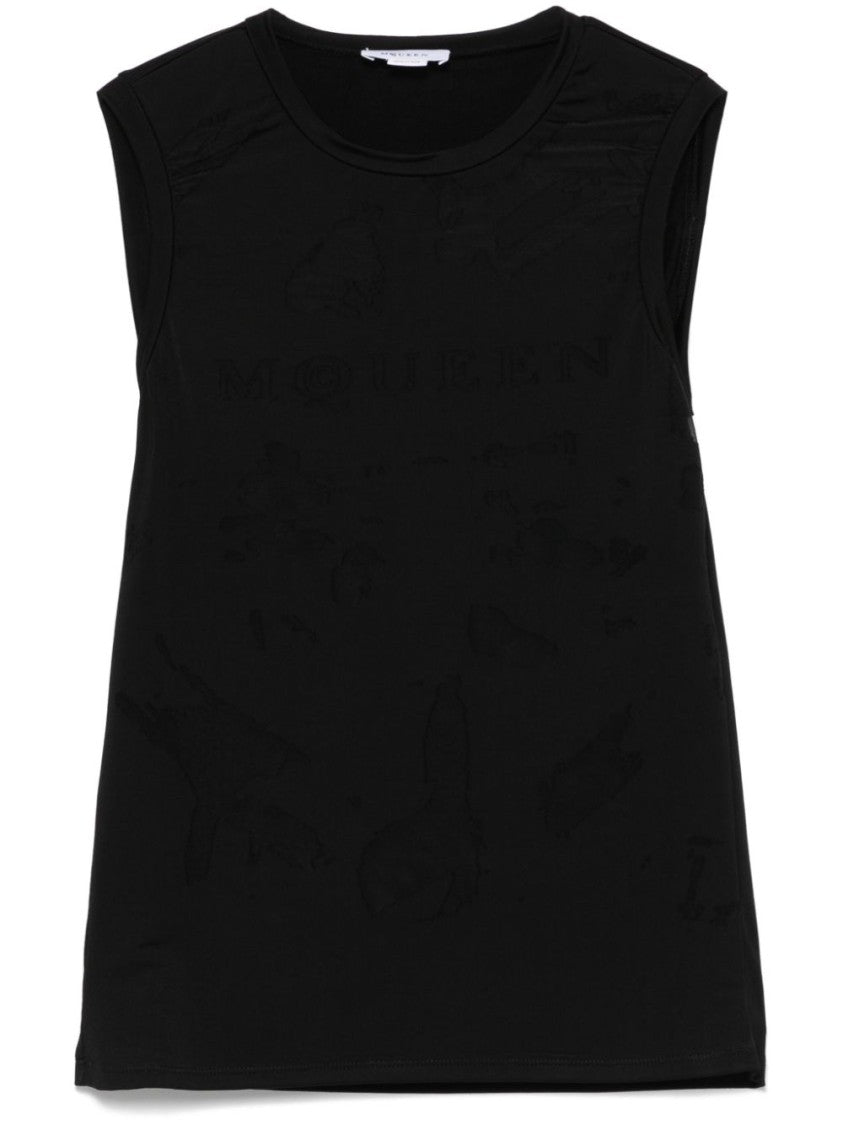 Alexander Mcqueen Fitted Black Sleeveless Top