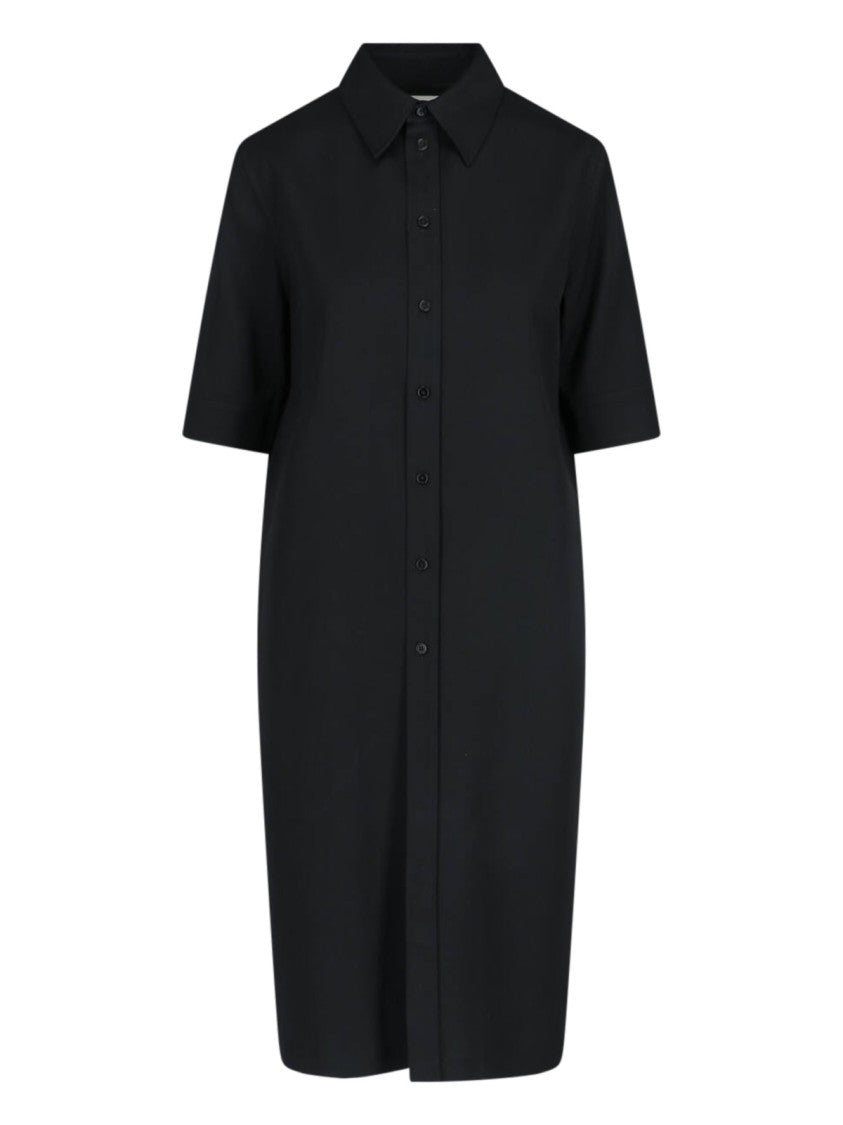 Jil Sander Midi Chemisier Dress - Black