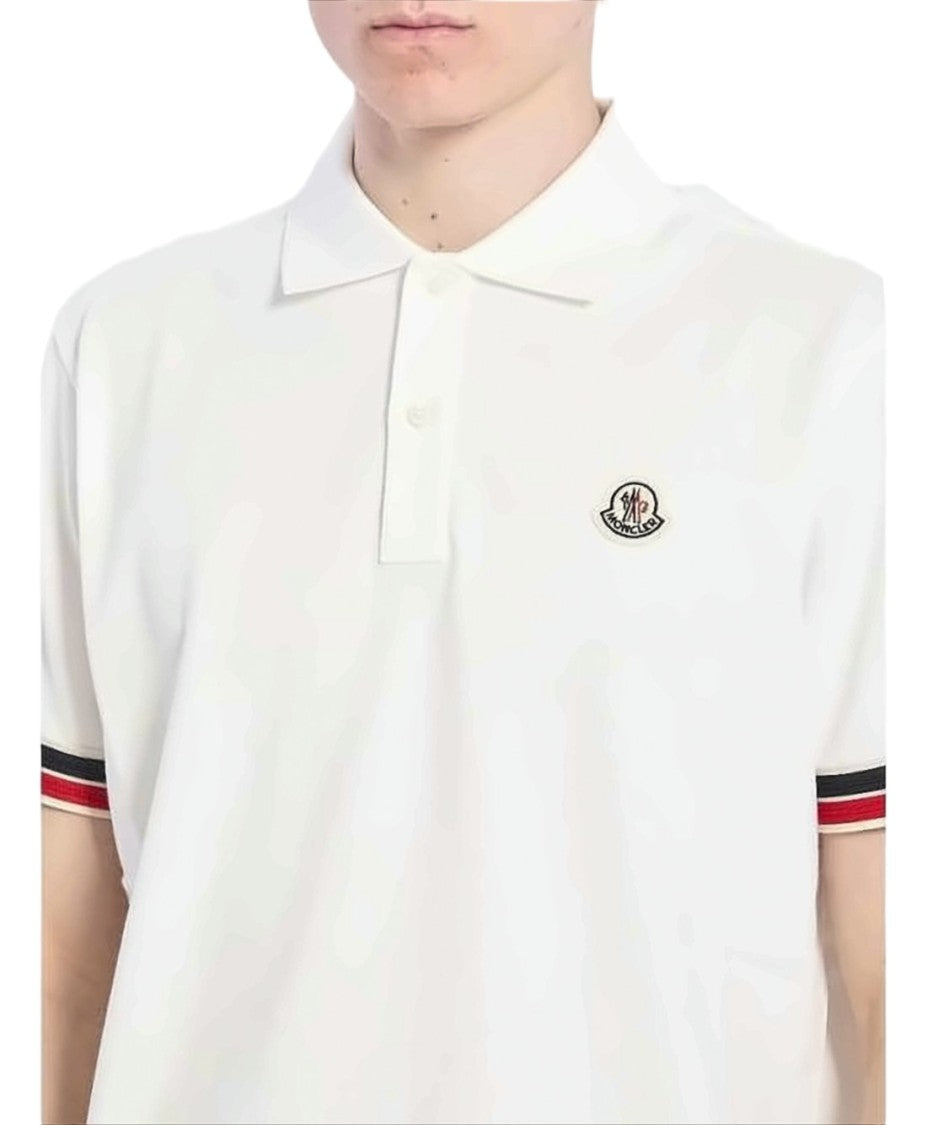 Moncler Classic Short-Sleeve Polo Shirt With Contrasting Stripes