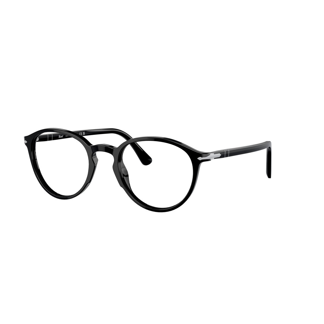 Persol 0Po3218v Glossy Black Acetate Round Frame Eyeglasses