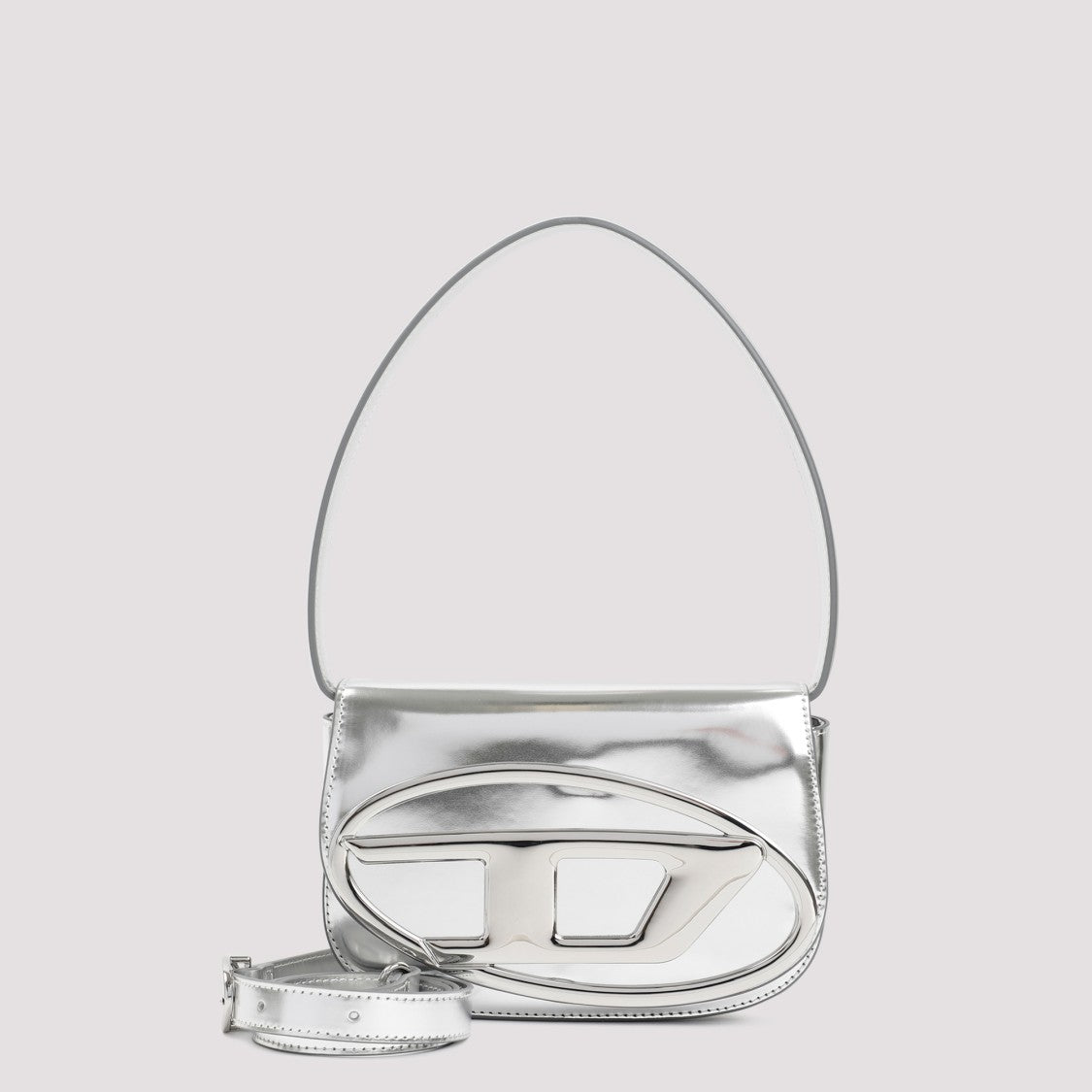 Diesel Silver Leather Handbag