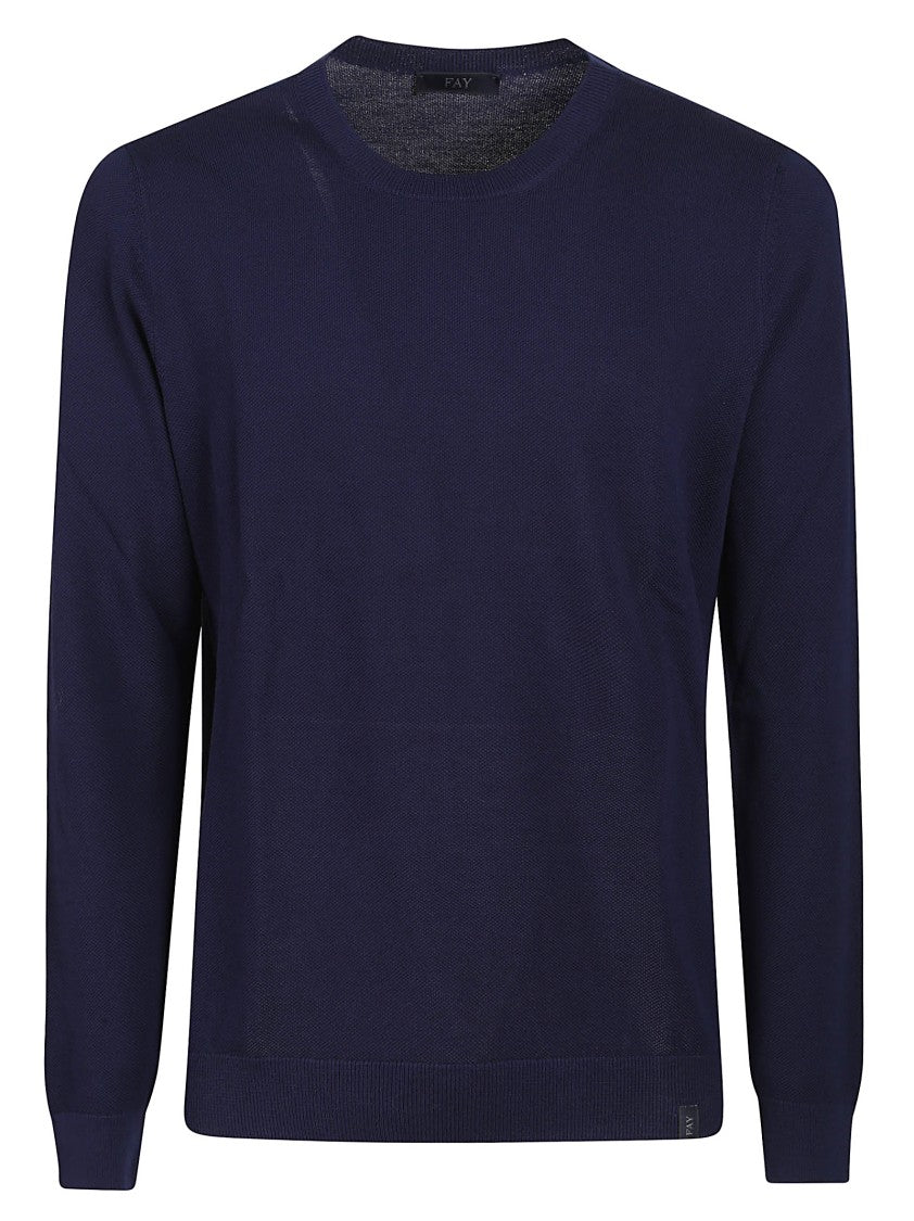 Fay Classic Crew Neck Cotton Sweater