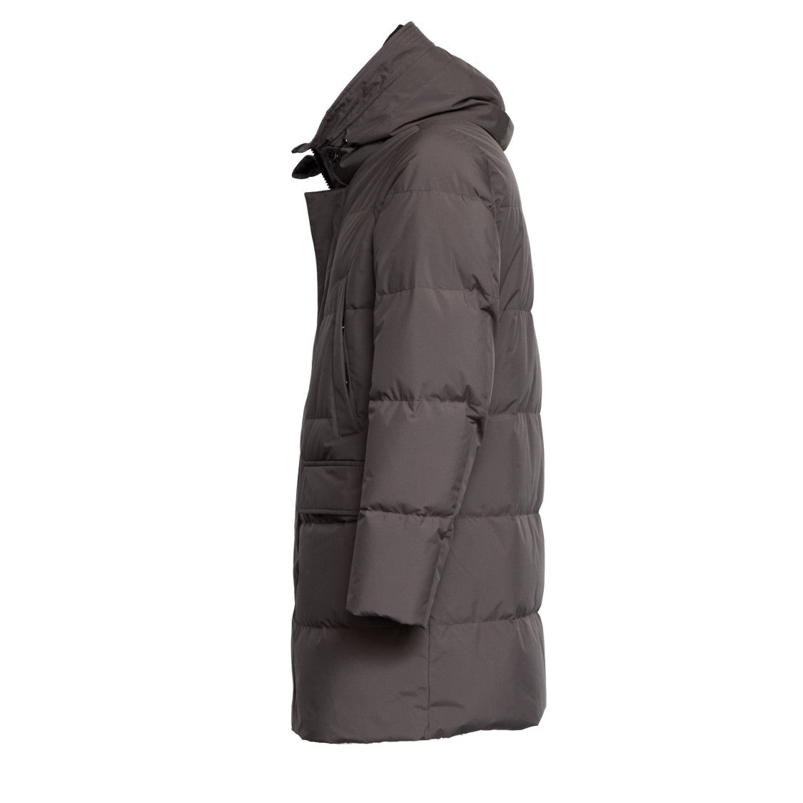 Montecore Mud Grey Down-Filled Parka With Quilted Design