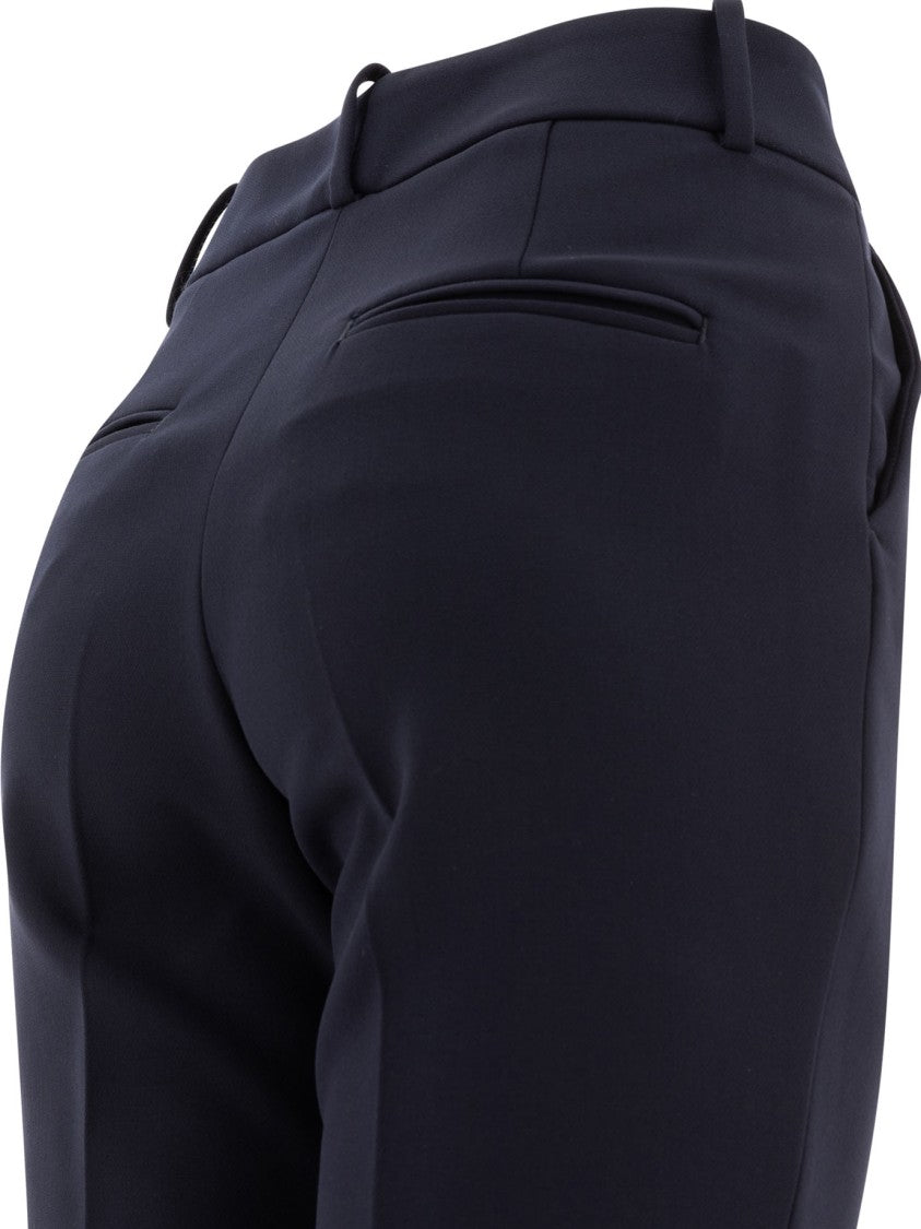 Peserico Fitted Blue Tailored Trousers