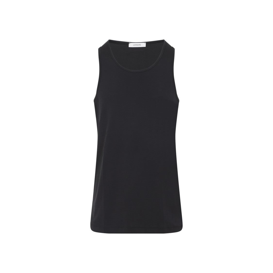 Lemaire Minimalist Round Neck Sleeveless Top In Black Cotton