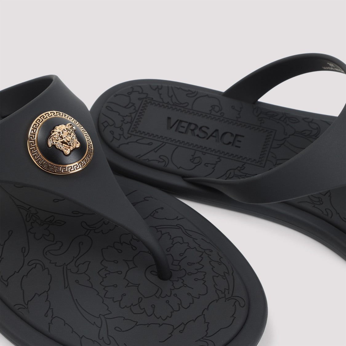 Versace Black Rubber Slides