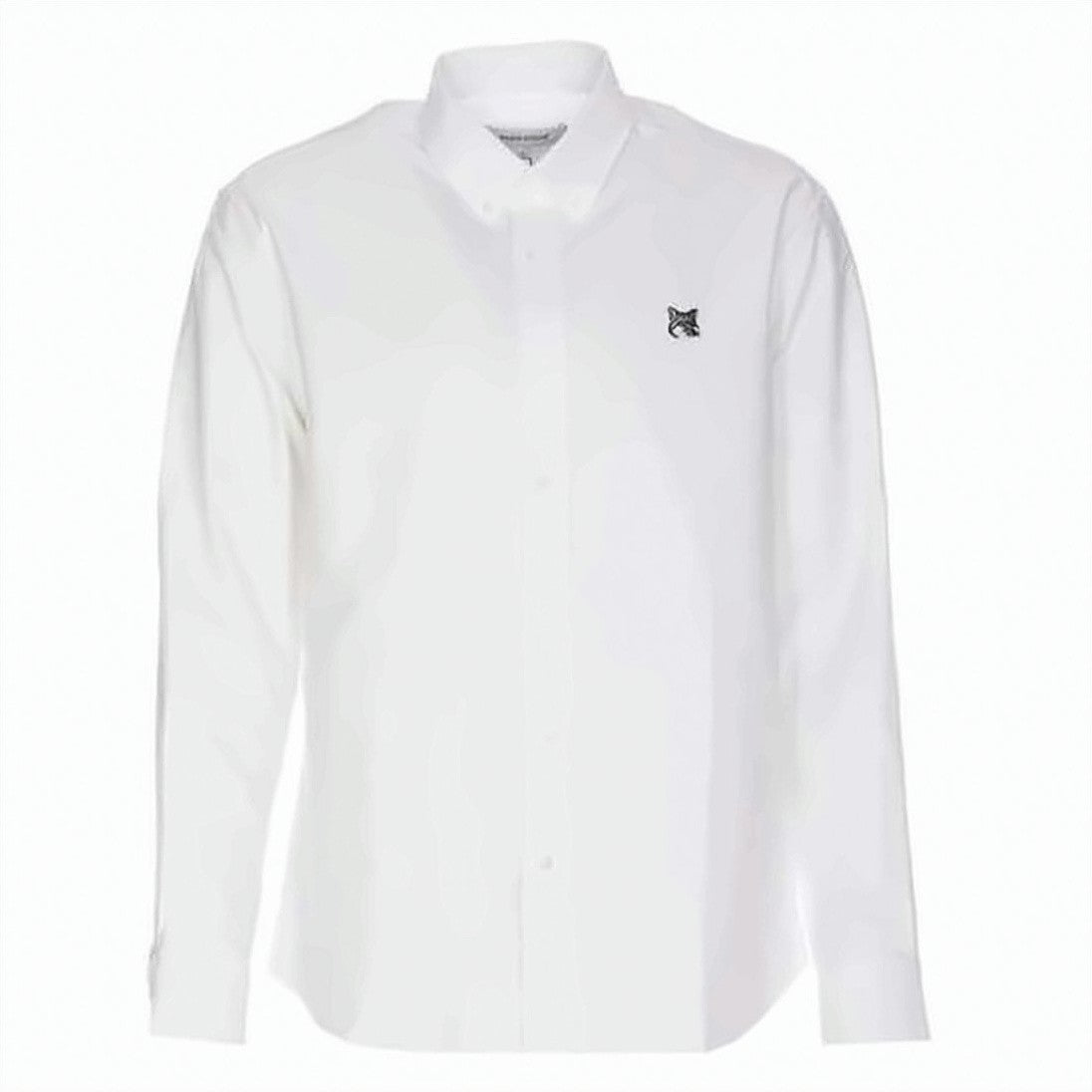 Maison Kitsuné Long-Sleeve White Shirt With Classic Button-Down Collar