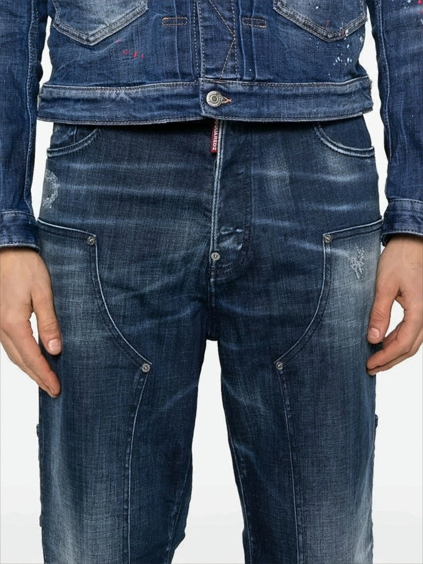 Dsquared2 Relaxed-Fit Denim Pants With Distressed Finish