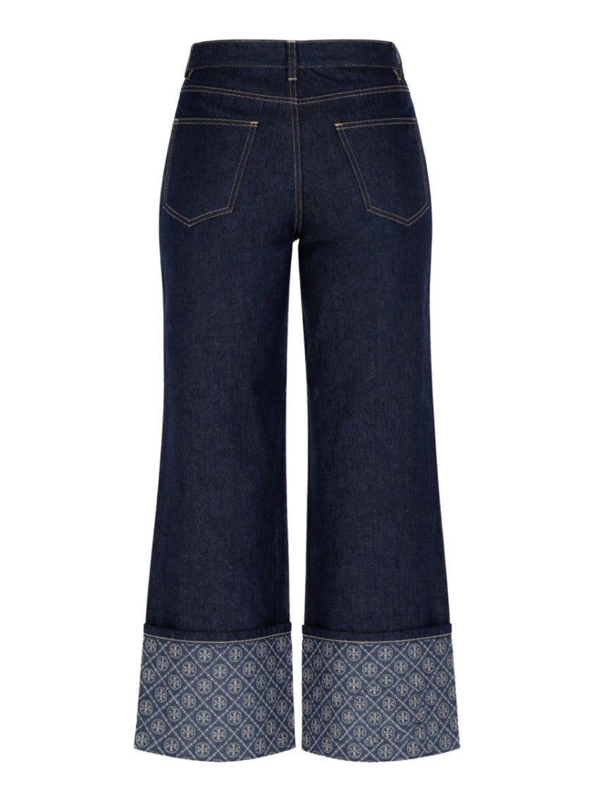 Tory Burch Wide Folded Cuffs Jeans