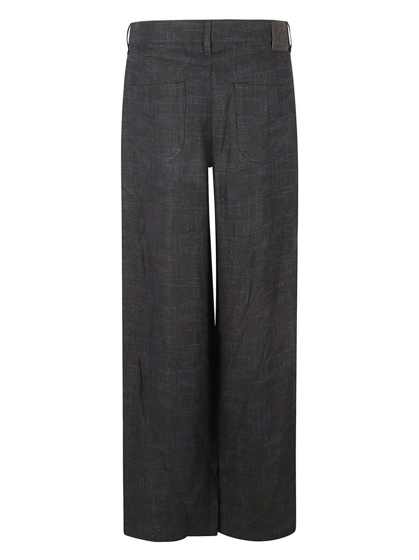 Off-White Wide-Leg Trousers With Subtle Textured Pattern