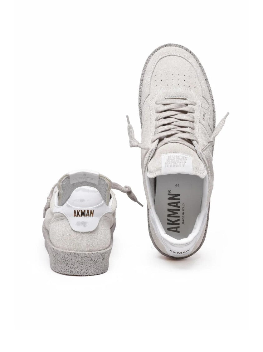 Akman White Suede Classic Sneakers