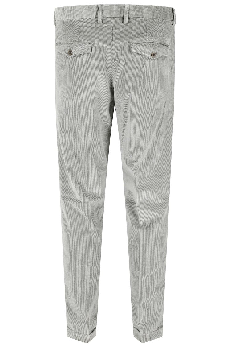 Myths Ribbed Corduroy Chino Trousers With Pleats