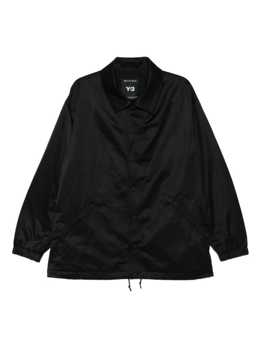 Y-3 Black Zipped Jacket With Press Stud Closure